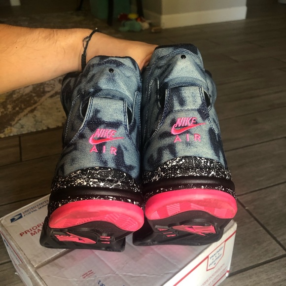 New W/O Box Nike Command Air Force Acid Wash Bleached Denim Retro High Tops - Picture 10 of 10